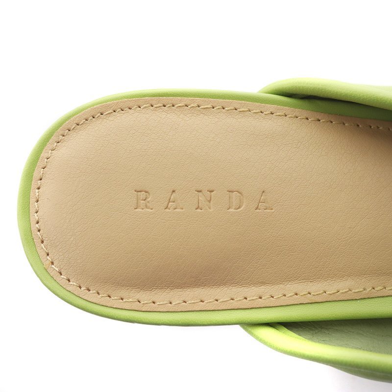  Ran daRANDA лента шлепанцы туфли-лодочки искусственная кожа квадратное tuLL 25.5cm зеленый DD11057 /WM женский 