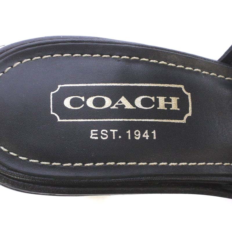 コーチ COACH サンダル ハイヒール シグネチャー柄 7.5B 24.5cm 黒 ブラック /YO9 ■SH レディース_画像5