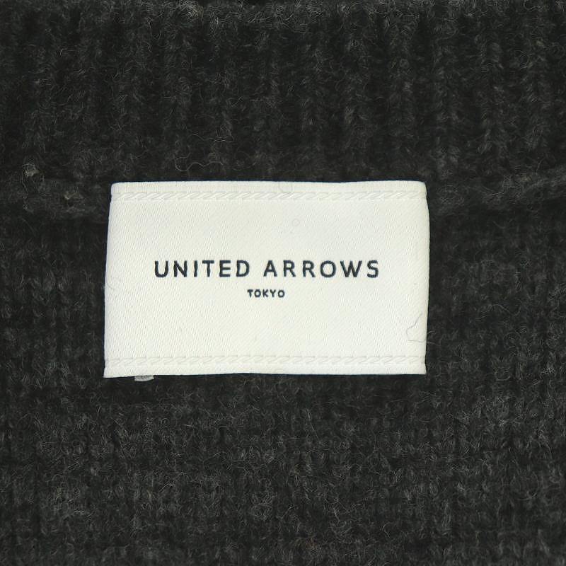 ユナイテッドアローズ UNITED ARROWS W/N ループ ベスト ニット 前開き Vネック グレー /ES ■OS レディース_画像3