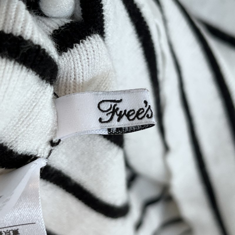 フリージアバイフリーズマート Freesia by FREE'S MART 19年 ボーダー Vネック 長袖 Ｔシャツ サイズFR ホワイト ブラック 白 黒_画像5