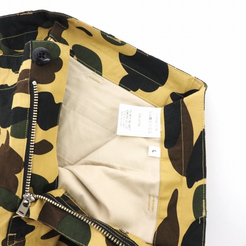 アベイシングエイプ A BATHING APE 1ST カモ柄 CAMO 迷彩 カーゴパンツ L マルチカラー イエロー 001PTH801017M メンズ_画像7