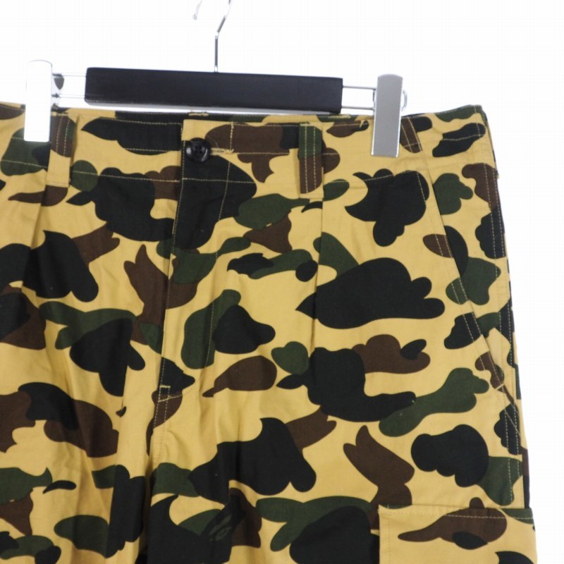 アベイシングエイプ A BATHING APE 1ST カモ柄 CAMO 迷彩 カーゴパンツ L マルチカラー イエロー 001PTH801017M メンズ_画像3