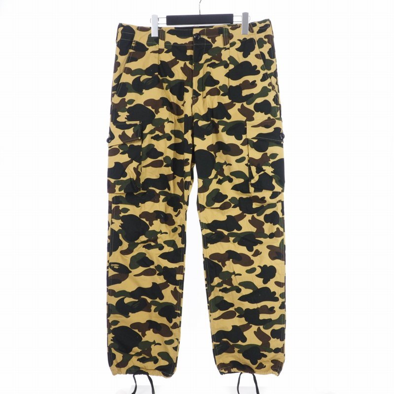 アベイシングエイプ A BATHING APE 1ST カモ柄 CAMO 迷彩 カーゴパンツ L マルチカラー イエロー 001PTH801017M メンズ_画像1