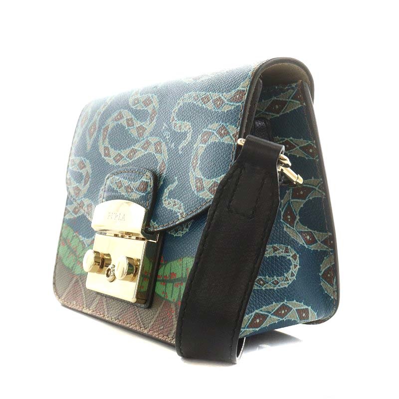  Furla FURLAme Toro Police сумка на плечо небольшая сумочка кожа синий голубой зеленый зеленый чай Brown /AN3 женский 