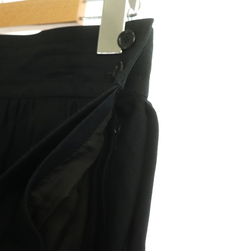 イヴサンローラン YVES SAINT LAURENT ギャザースカート ロング フレア M 黒 ブラック /NR ■OS レディース_画像4