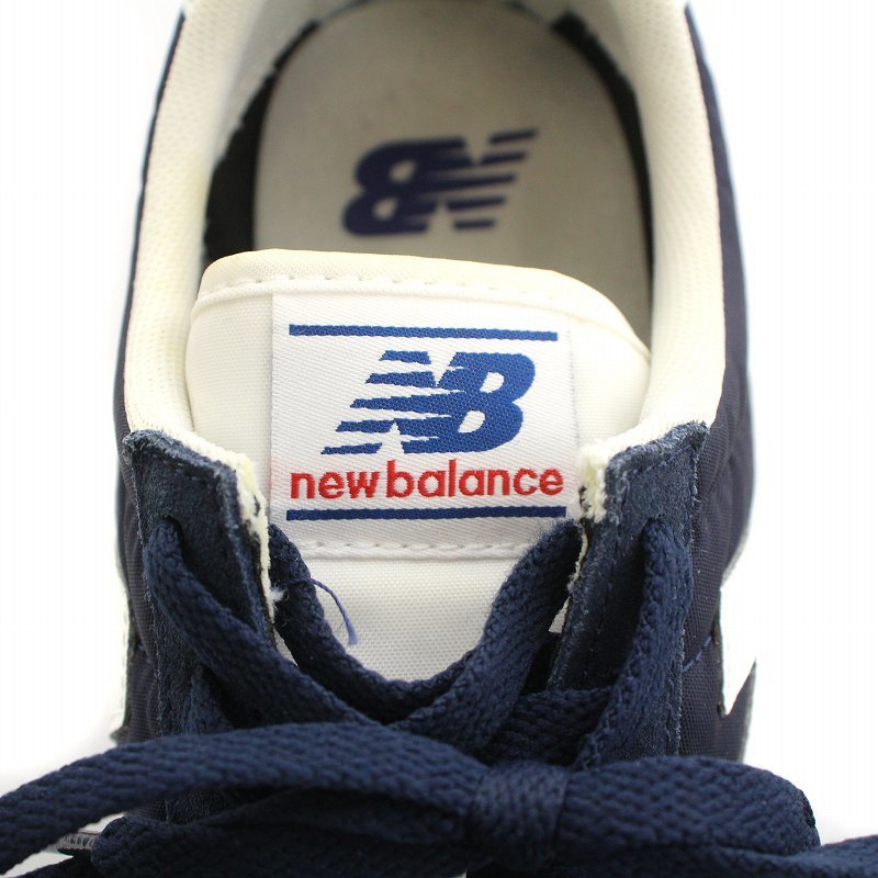 ニューバランス NEW BALANCE スニーカー シューズ ロゴ スエード 26.0 青 ブルー 白 ホワイト U220NV /AQ ■GY17 メンズ_画像4