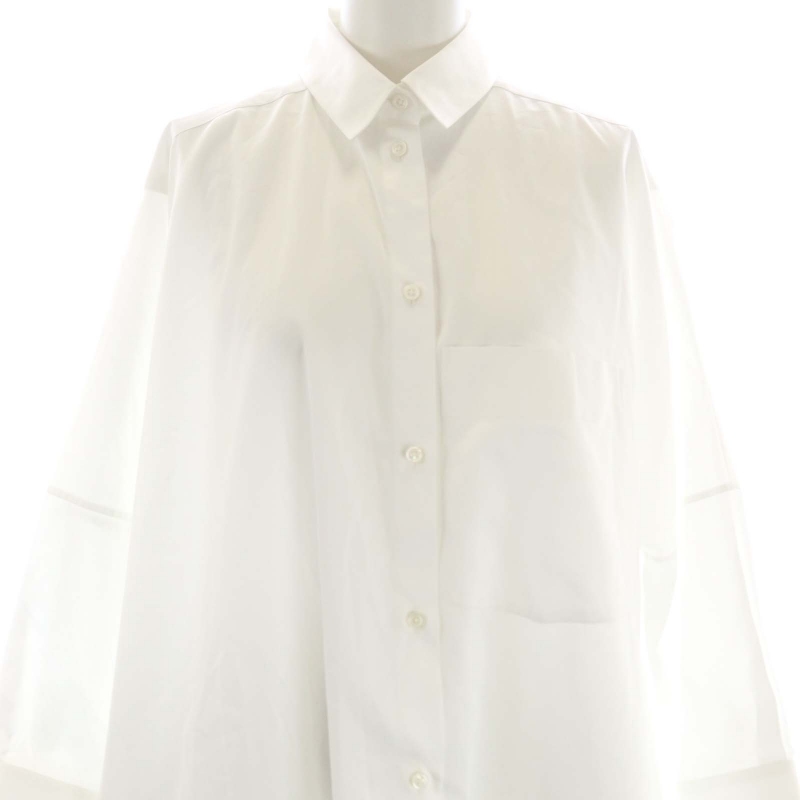  fly FRAY хлопок боковой карман длинный рубашка туника длинный рукав белый белый /DO #OS женский 
