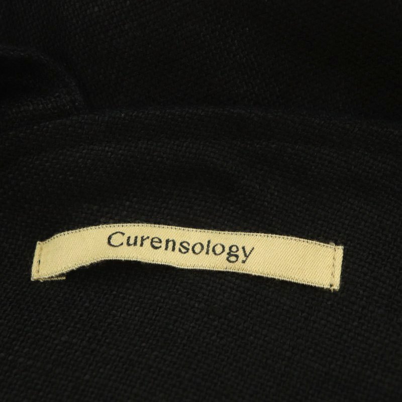カレンソロジー Curensology リネンキャミソールワンピース ジャンパースカート ロング フレア F 黒 /NR ■OS ■SH レディース_画像3