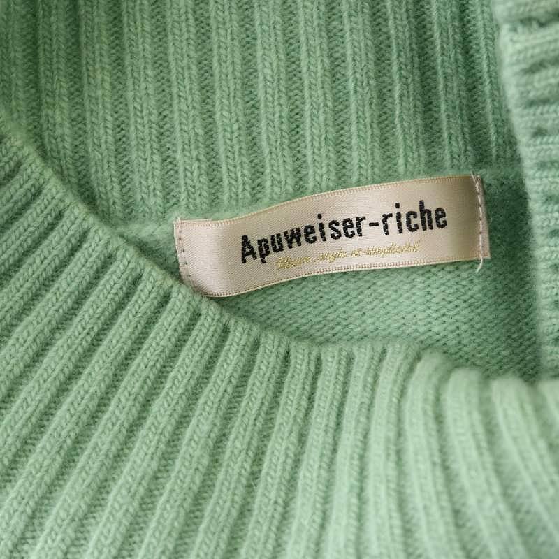 アプワイザーリッシェ Apuweiser-riche 23AW ハイネックウールカシミヤプルオーバー ニット セーター 長袖 2 緑 グリーン 23451580 /YB レ_画像7