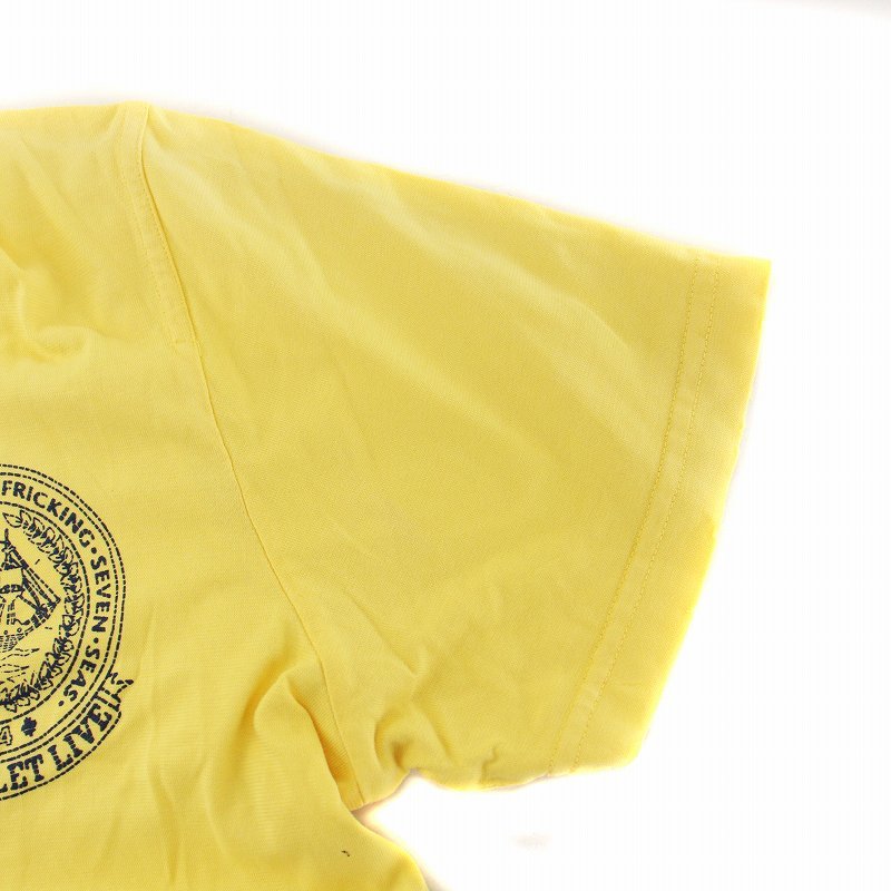 ディースクエアード DSQUARED2 ポロシャツ 半袖 プリント ダメージ加工 M イエロー 黄色 ■GY19 /MW メンズ_画像5