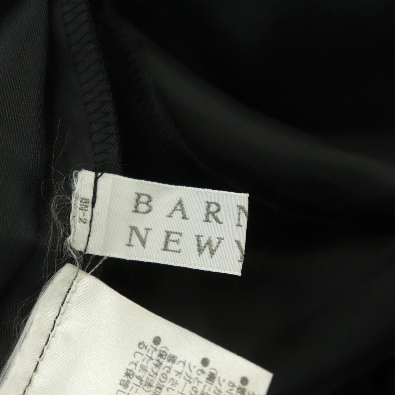 バーニーズニューヨーク BARNEYS NEW YORK チュールスカート プリーツ ミモレ ロング 36 黒 ブラック /NR ■OS レディース_画像3