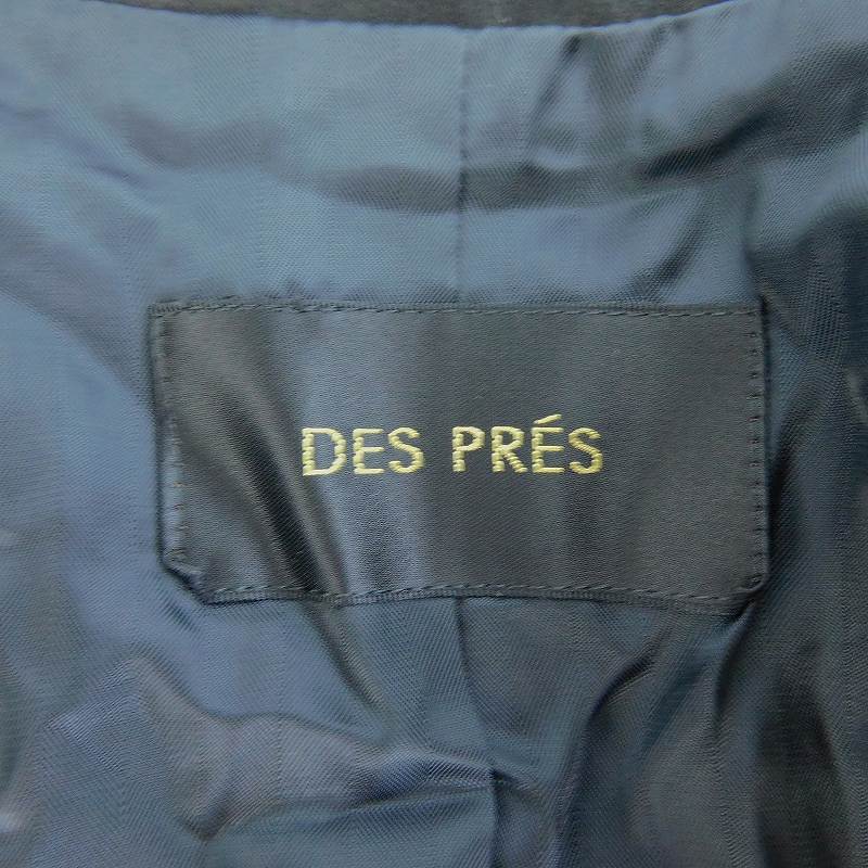 デプレ DES PRES トゥモローランド テーラードジャケット 長袖 シングル 切替 薄手 ウール 絹混 シルク混 無地 1 黒 レディース_画像7