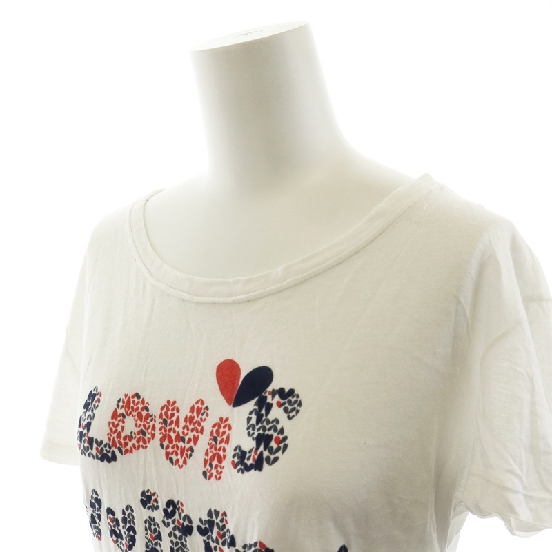  Louis Vuitton LOUIS VUITTON T-shirt cut and sewn short sleeves Heart Logo M white white RW121W F1TS17JFR #GY04 /MQ lady's 
