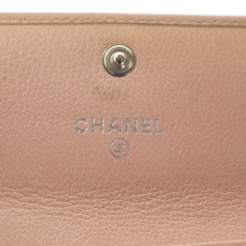 シャネル CHANEL ココマーク カメリア 二つ折りカードケース 名刺入れ レザー ロゴ ピンク /WM ■OH レディース_画像6