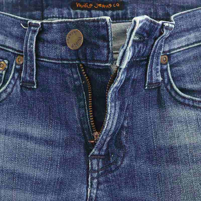 ヌーディージーンズ nudie jeans 加工デニムパンツ ジーンズ スキニー ストレッチ 25 青 ブルー /HK ■OS レディース_画像4