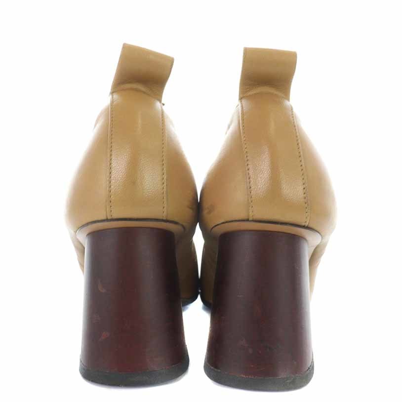 セリーヌ CELINE パンプス レザー ウッドヒール チャンキー セリーヌ CELINE パンプス レザー ウッドヒール チャンキー