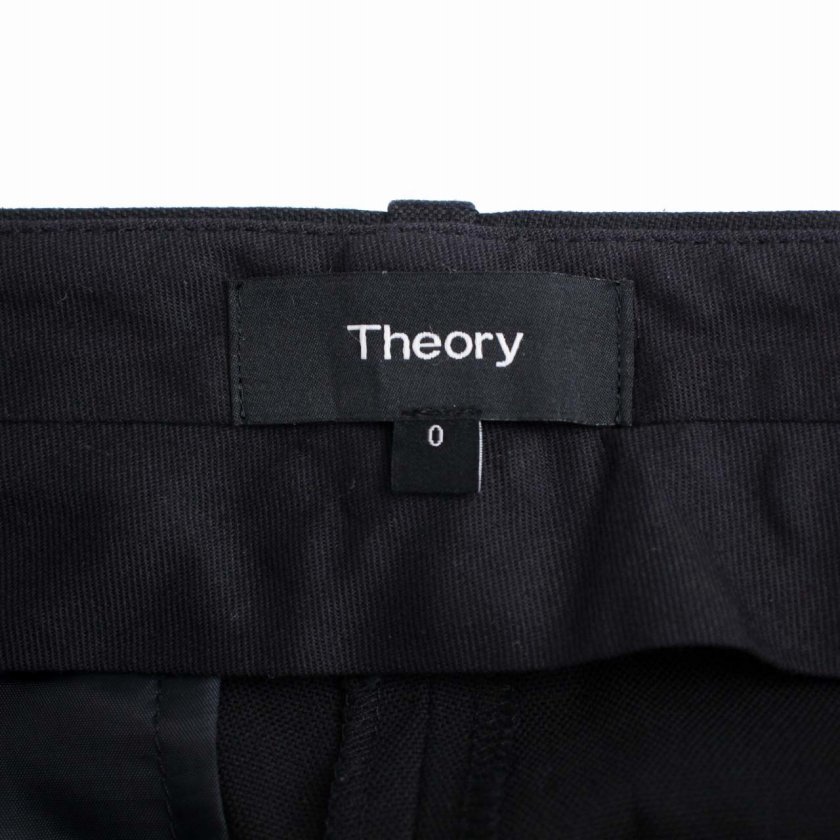 セオリー theory 19SS STRETCH CANVAS TAILORED スラックスパンツ ジップフライ 0 XS 黒 ブラック 9106024 /BM レディース_画像3