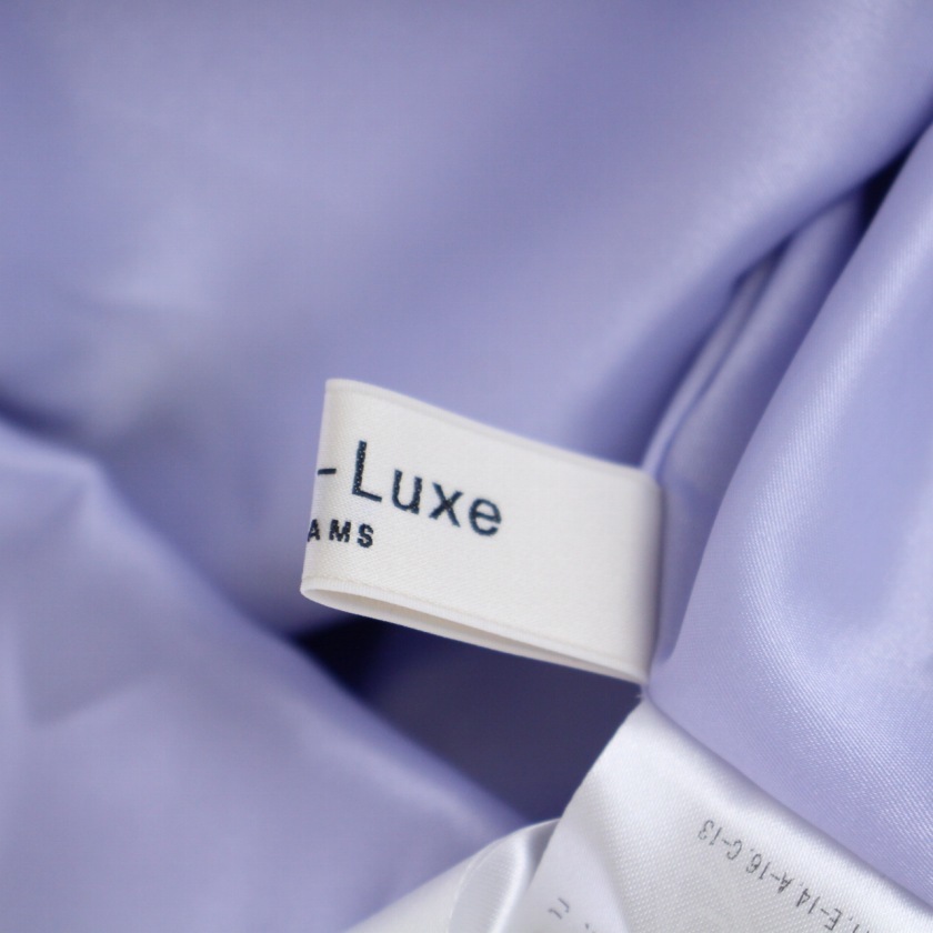 未使用品 デミルクス ビームス Demi-Luxe BEAMS ロイヤルサテン プリーツスカート ロング 38 M 青 ブルー レディースの画像4
