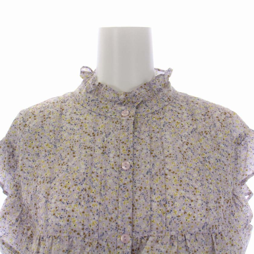  Jusglitty JUSGLITTY 21AW маленький цветок оборка блуза рубашка короткий рукав 2 M фиолетовый лиловый 41315610 /BM женский 