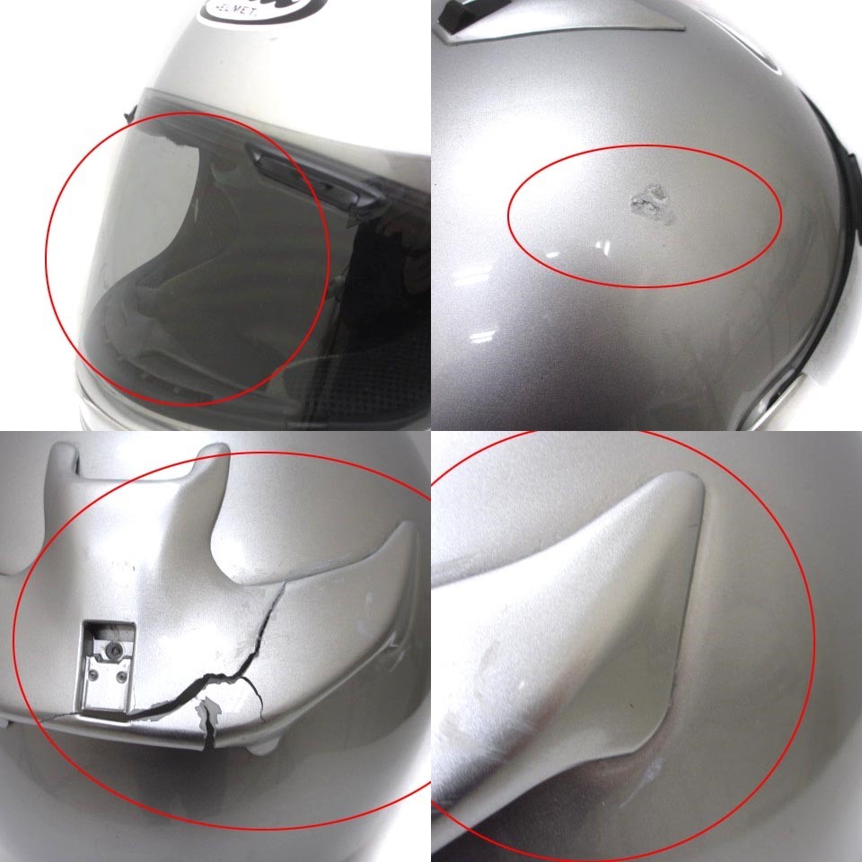 アライ Arai VECTOR SNELL ヘルメット フルフェイス 2007年製 現状品 ジャンク シルバーカラー 銀色 ■SG_画像7
