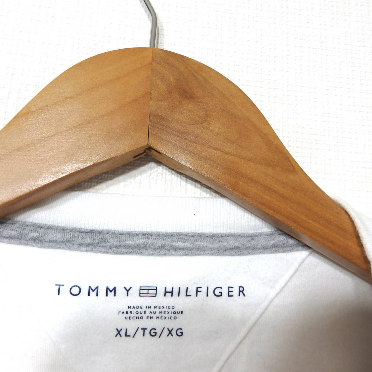 【送料無料】トミーヒルフィガーTシャツ/長袖　XLサイズ　白　TOMMY HILFIGER_画像3