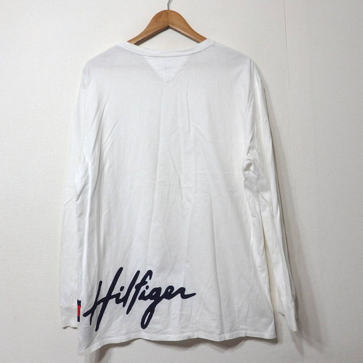 【送料無料】トミーヒルフィガーTシャツ/長袖　XLサイズ　白　TOMMY HILFIGER_画像5