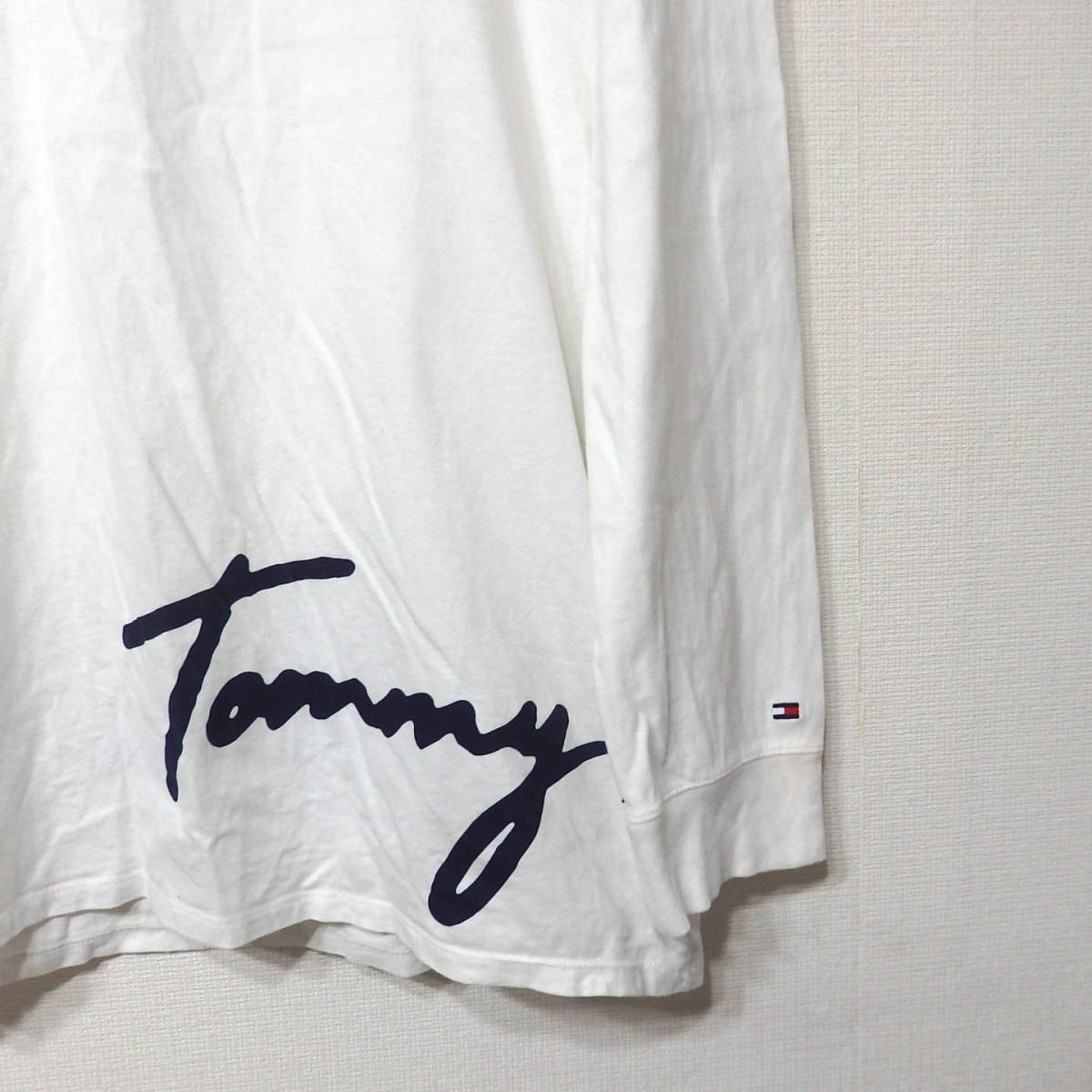 【送料無料】トミーヒルフィガーTシャツ/長袖　XLサイズ　白　TOMMY HILFIGER_画像2