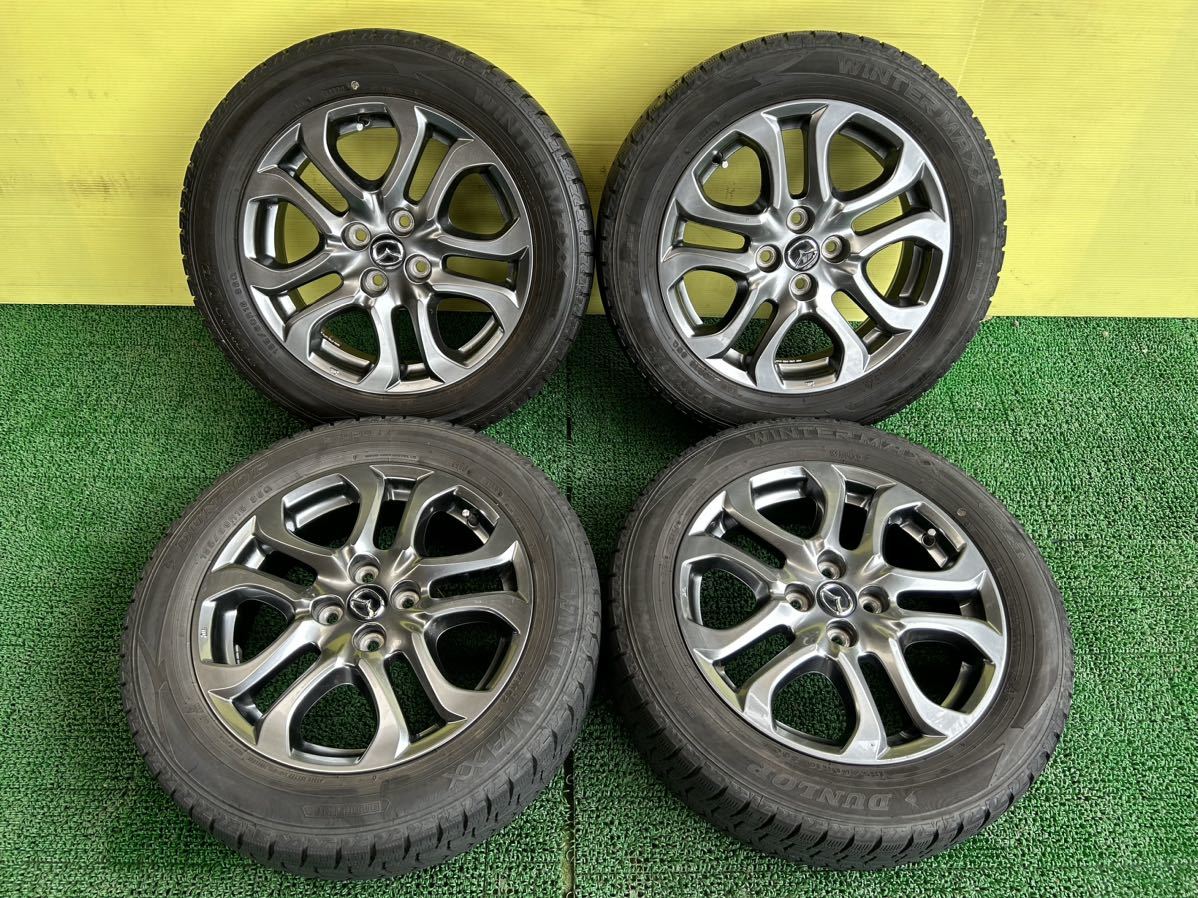 185/60R16 2019年スダットレス DUNLOP WINTER MAXX タイヤアルミセット マツダ純正4穴 PCD100ET+40 16×5.5Jハブ54mm デミオ　MAZDA2_画像1