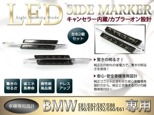 BMW E90/E91/E92/E93 純正交換式 LEDサイドマーカー フィン付き_画像1