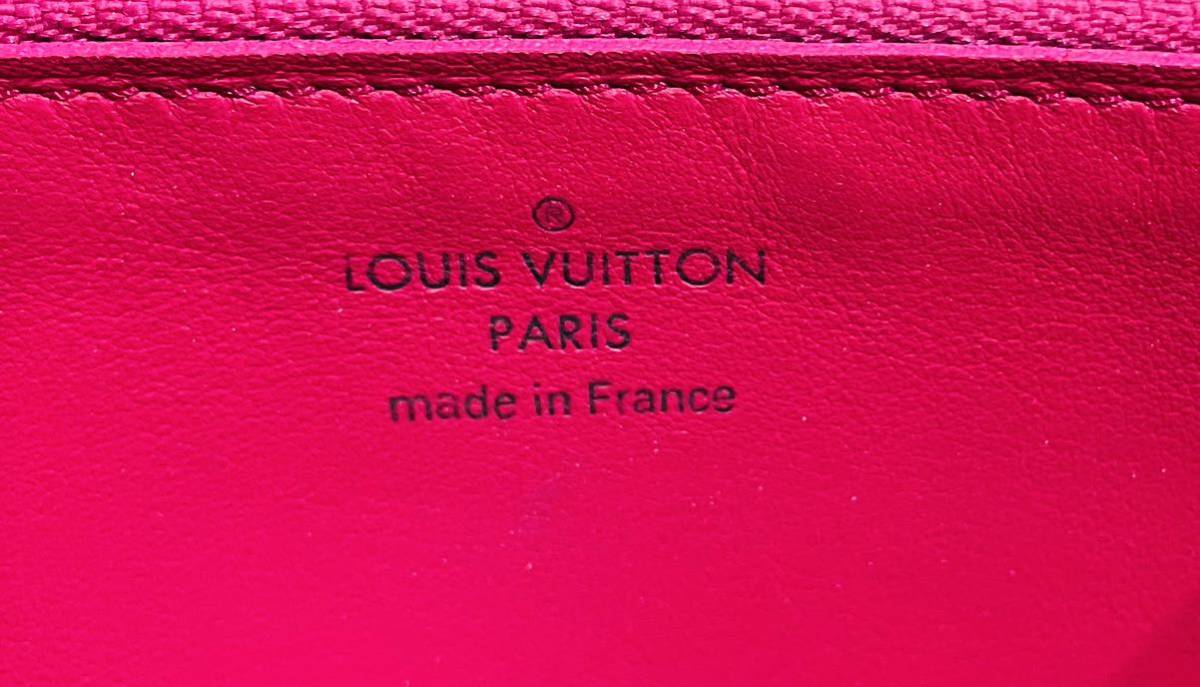 LOUIS VUITTON ★ 極上美品 ルイヴィトン 内側ピンク 高級レザー カプシーヌ 長財布 ブラック 黒 _画像10