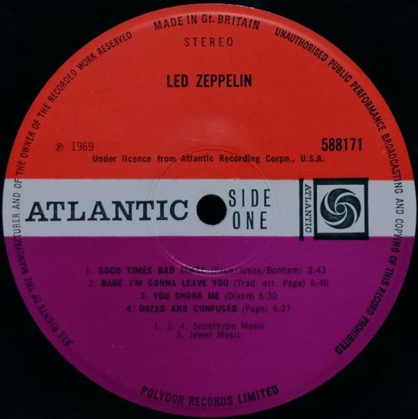 Led Zeppelin - Led Zeppelin 588171 UK盤 LP A1/B1 Turquoise Lettering Uncorrected 修正なしの画像4