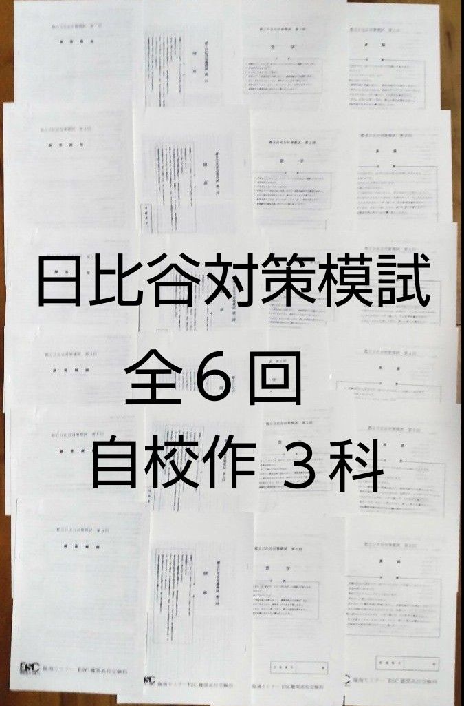 都立日比谷高校対策模試  全６回  自校作３教科  臨海セミナー