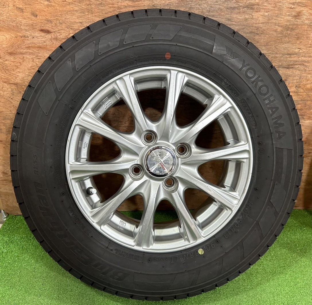 165/80R13 (90/88N LT) YH BLUEARTH-VAN RY55【2019年】(社外アルミ) 13X5.00B ET36 4H/100 4本セット！プロボックス、サクシード等にの画像2