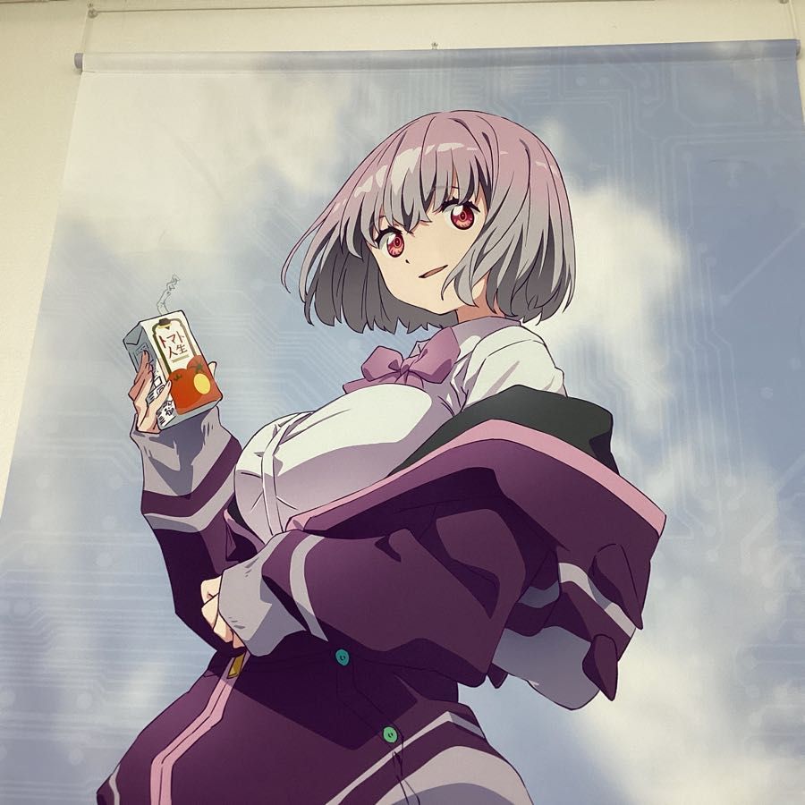 【現状】SSSS.GRIDMAN 新条アカネ 描き下ろしほぼ等身大タペストリー / グランマルシェ_画像3