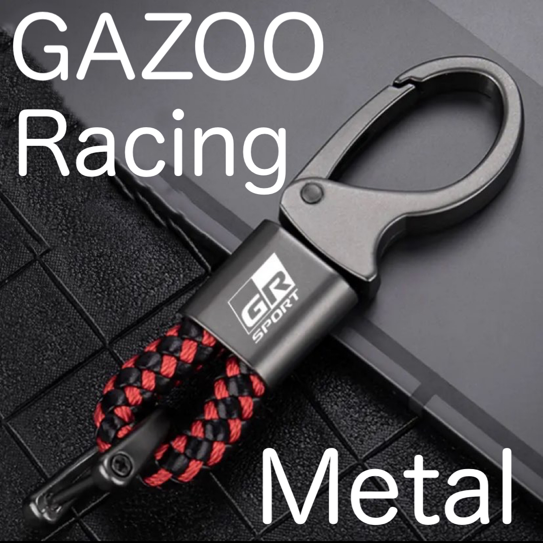 GR GAZOO Racing メタル キーホルダー 赤黒 GR SPORT ガズーレーシング アクセサリー グッズ 用品 86 ヤリス スープラ ランクル プリウス_画像1