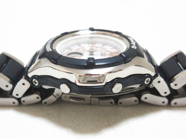 XA621◇カシオ BABY-G マルチバンド6 メンズ腕時計 BGA-1250C タフソーラー アナデジ 2針 ブルー×シルバー 白文字盤 / 超美品 / 現状渡し_画像6