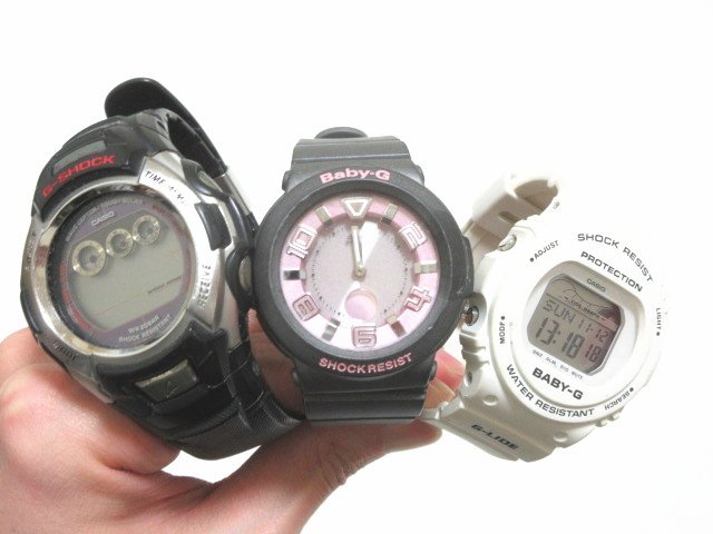 XA627◇カシオ G-SHOCK BABY-G メンズ腕時計 GW-500J BGA-1601 BLX-570 タフソーラー クォーツ デジタル アナデジ 3色 / 計3点 / 現状渡し_画像1