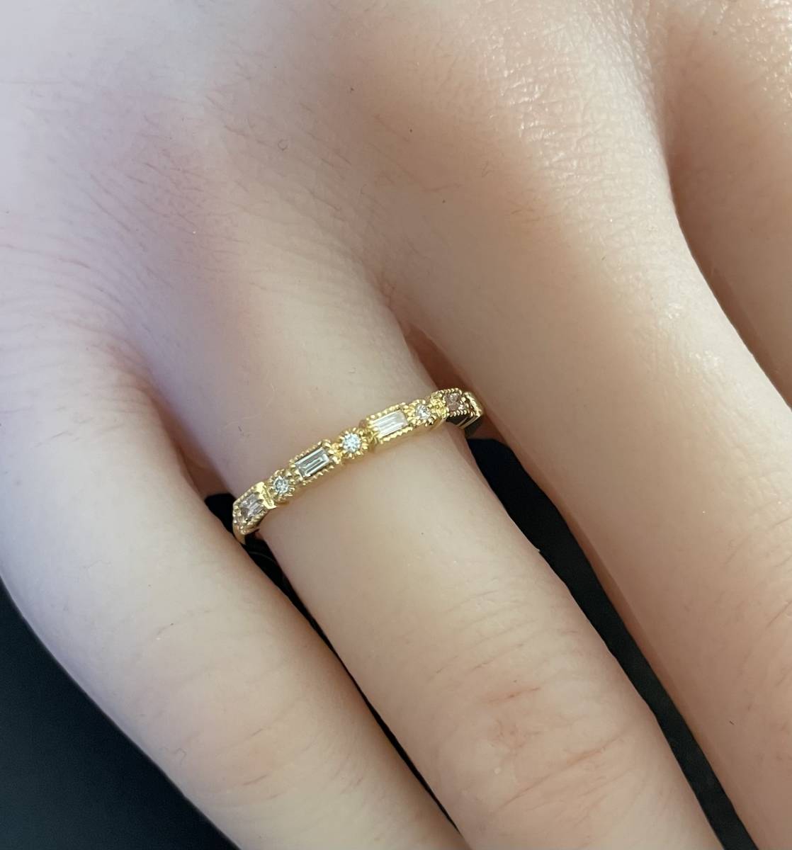 BELLESIORA【 ベルシオラ 】 D0.13ct K18 2種カット ダイヤモンド リング　レディース 中古_画像3