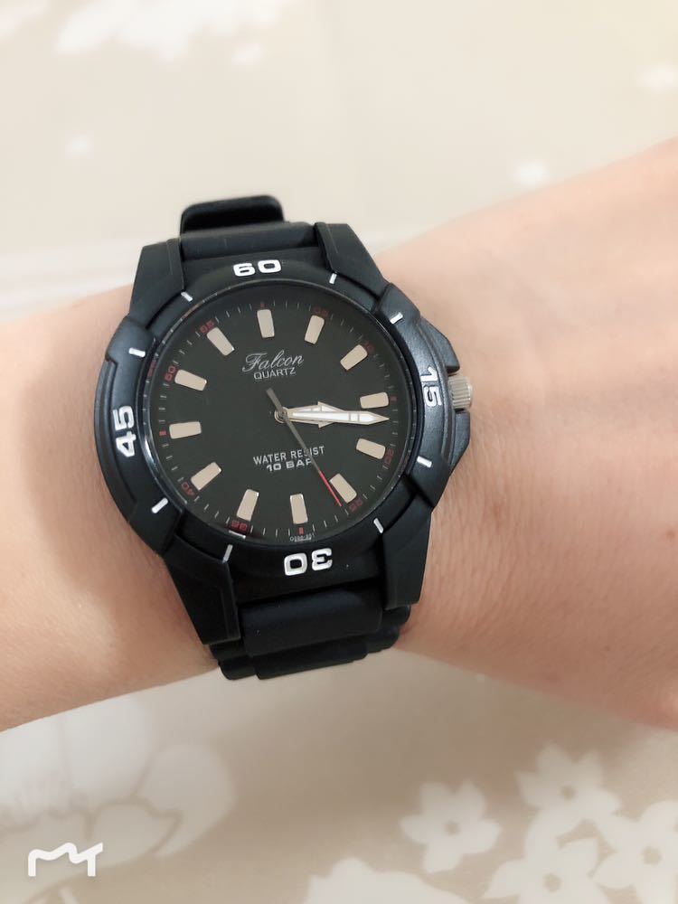 T067 新品 CITIZEN Q&Q シチズンメンズ 腕時計 クォーツ ラバーベルト CAL. 2035 黒 ブラック 説明書 保証書付き