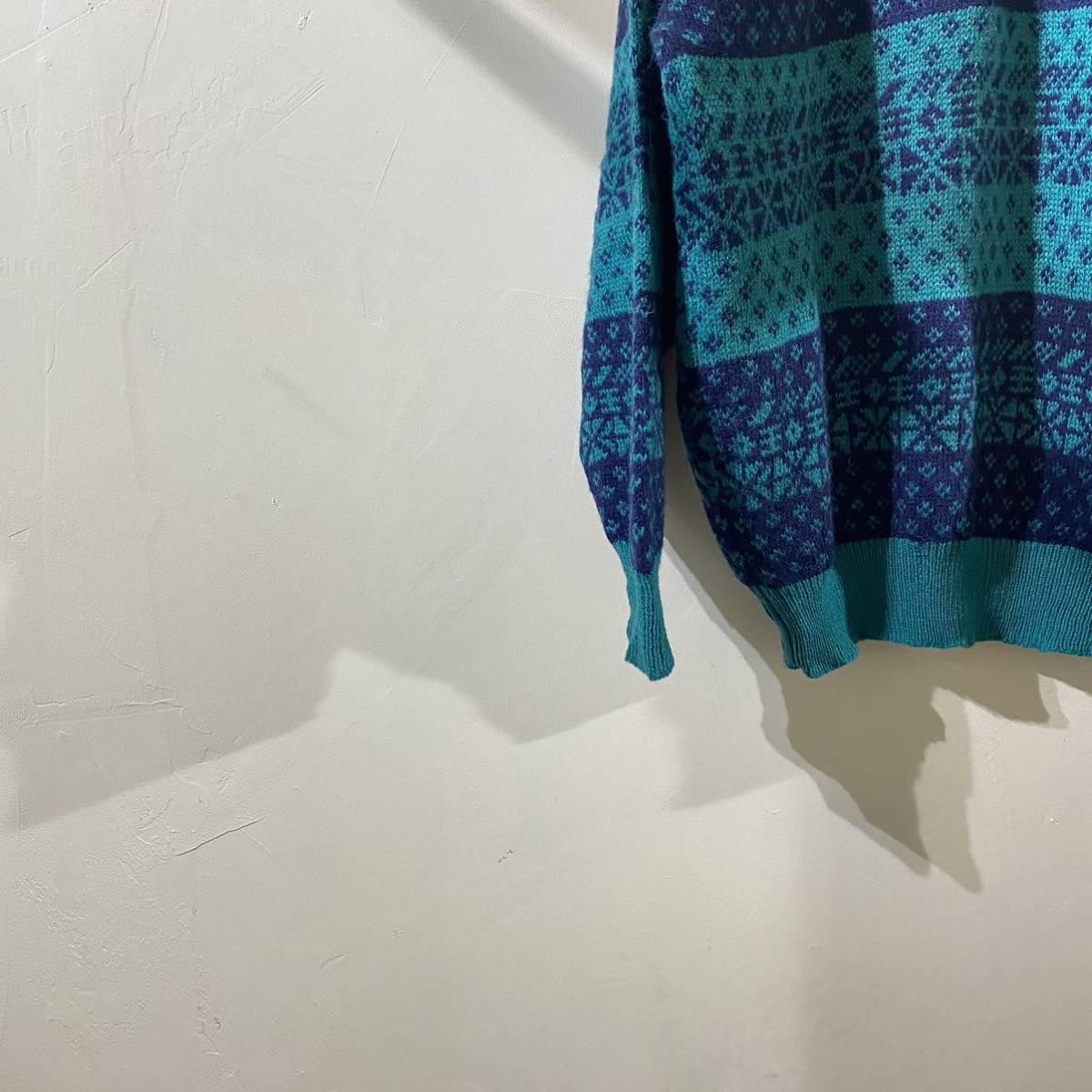 vintage wool print design knit sweater 古着 ビンテージ ウールセーター デザインニット プリントセーター 80s 90s_画像5