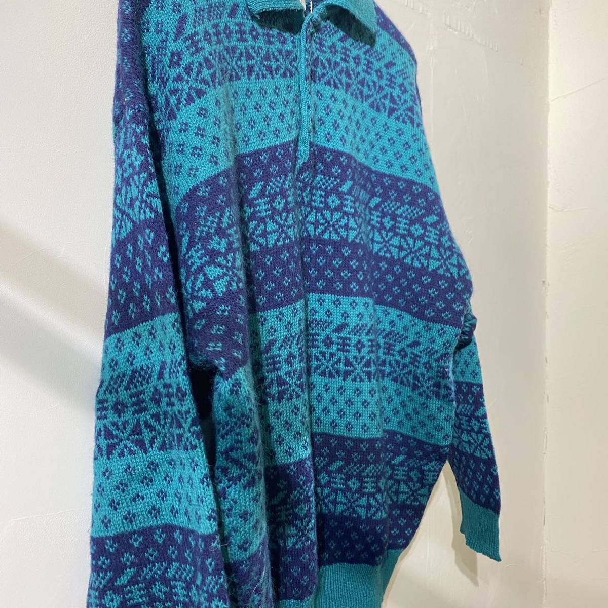 vintage wool print design knit sweater 古着 ビンテージ ウールセーター デザインニット プリントセーター 80s 90s_画像8