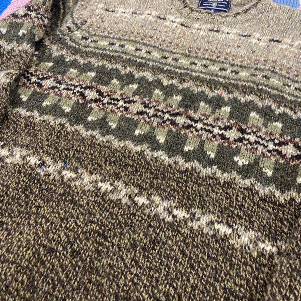 old American eagle heavy wool design knit sweater アメリカンイーグル ウールニット デザインセーター 90s 00s 柄ニット_画像8