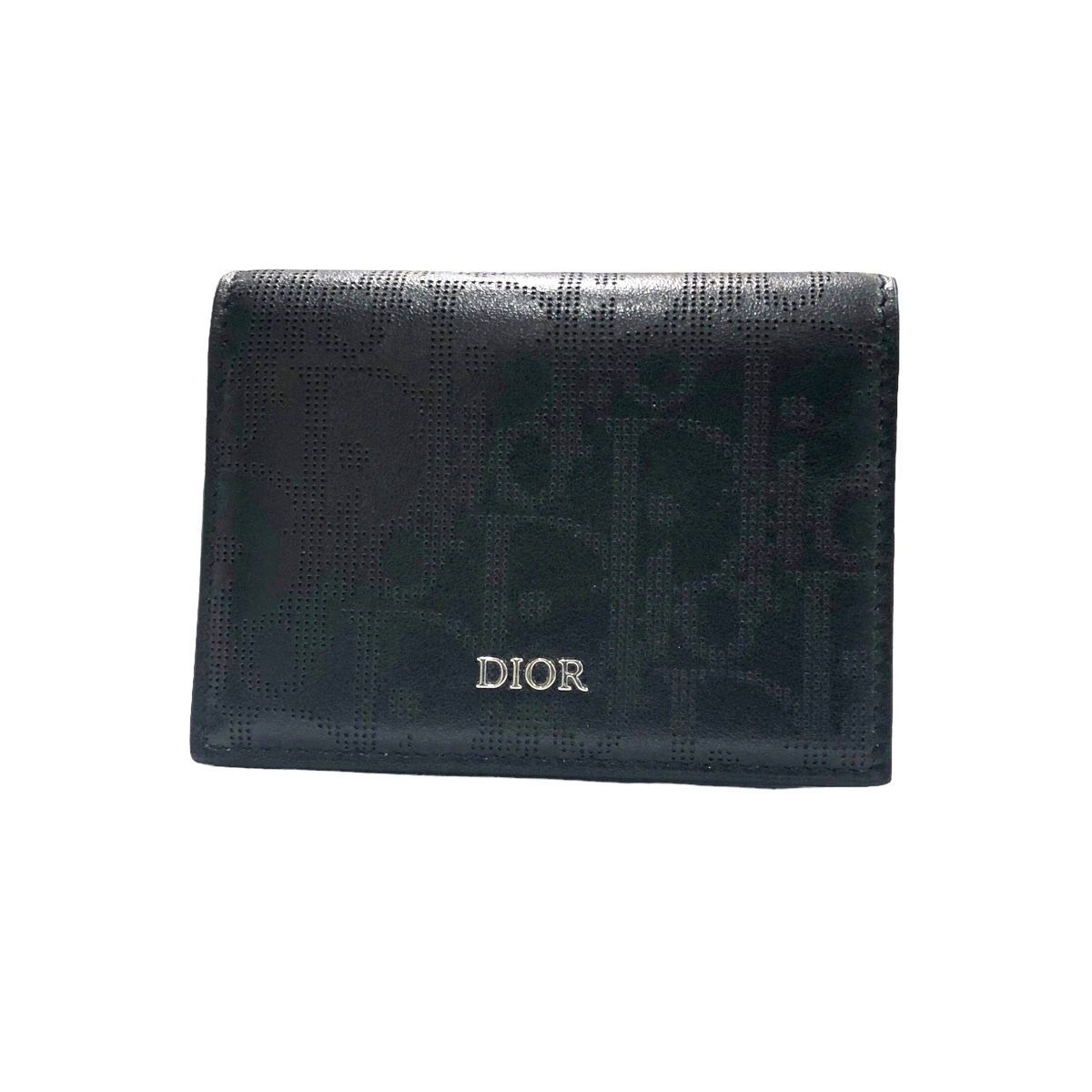 【中古】 Christian Dior クリスチャン・ディオール ビジネスカードホルダー オブリーク ブラック メンズ 23039497 HO