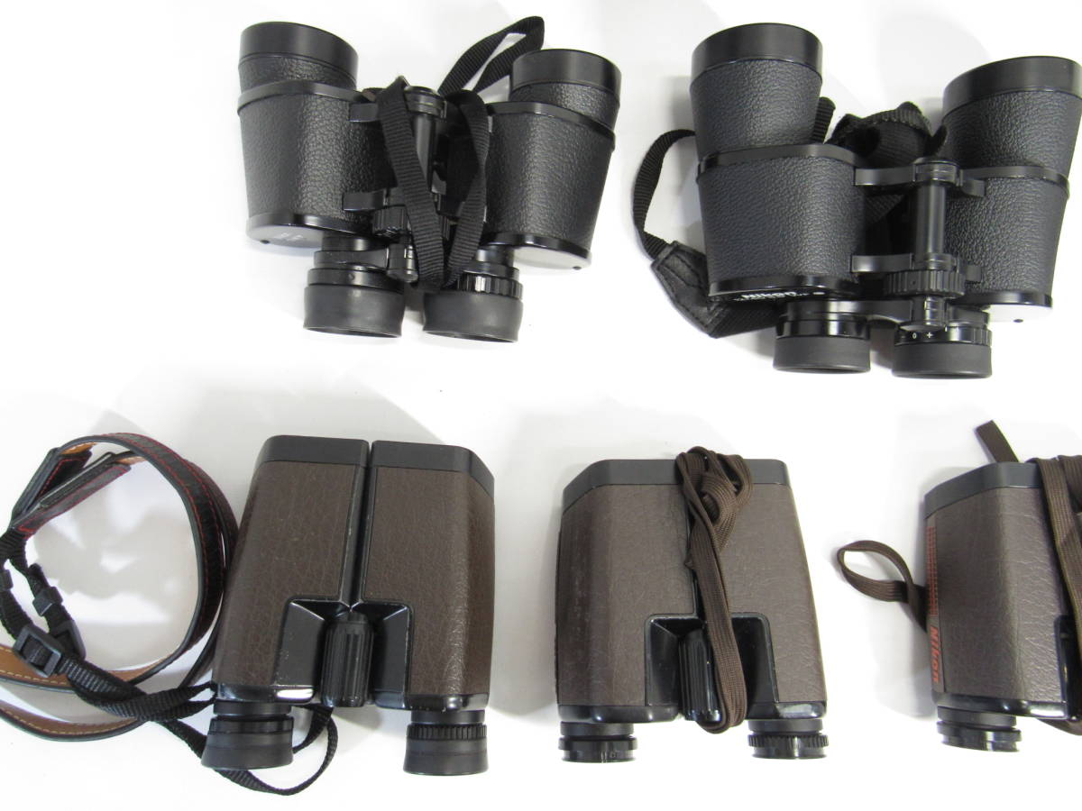 T-915[同梱不可] Nikon 双眼鏡 7点まとめ 収納バッグ 付 7×35 12×40 8×25 他 ニコン ジャンク_画像2