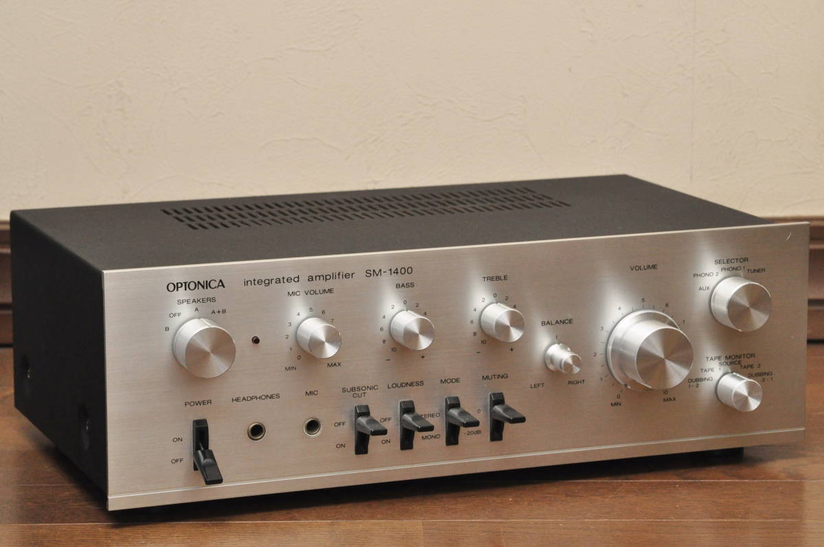 SHARP OPTONICA SM-1400 プリメインアンプ 修理品 1974年頃発売 匿名配送_画像2