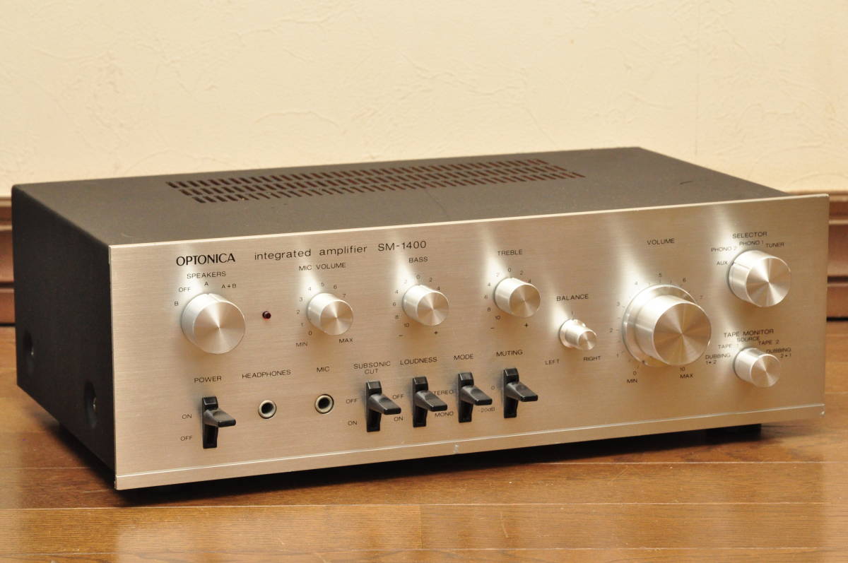 SHARP OPTONICA SM-1400 プリメインアンプ 修理品 1974年頃発売 小傷アリ_画像2