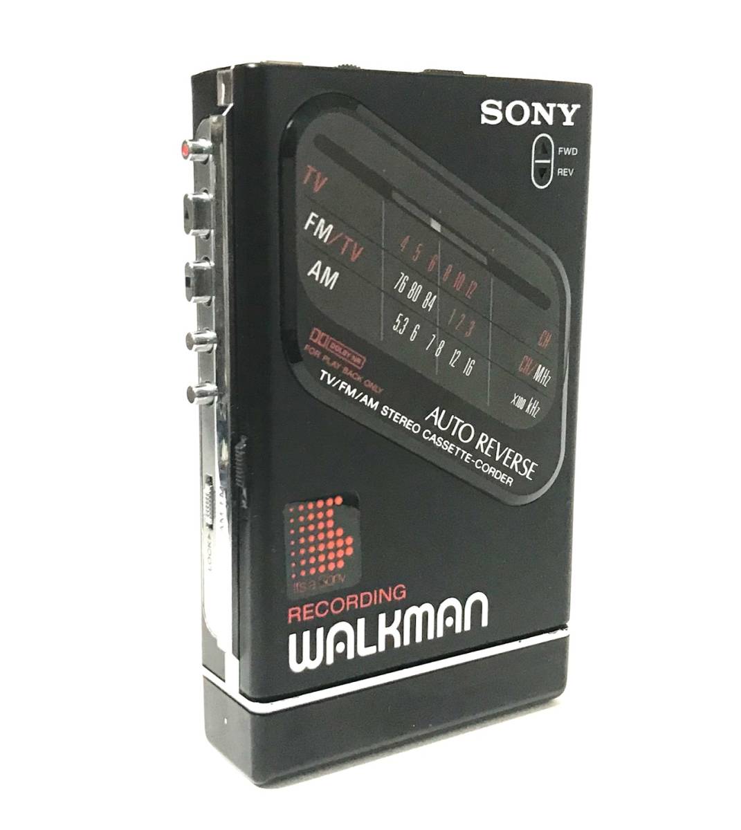 [美品][美音][整備品] SONY ウォークマン WM-F203 電池ボックス マットブラック (カセットテープ 再生/録音、ラジオ AM/FM)_画像1