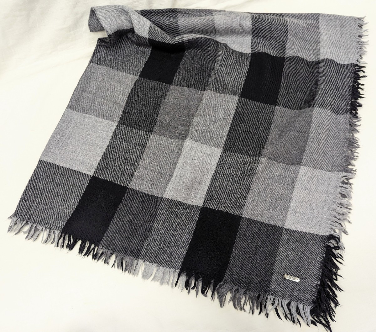 1円〜 BURBERRY マフラー ストール ひざ掛け 3点セット まとめ売り バーバリー ウール カシミヤ BLACK LABEL チェック_画像7