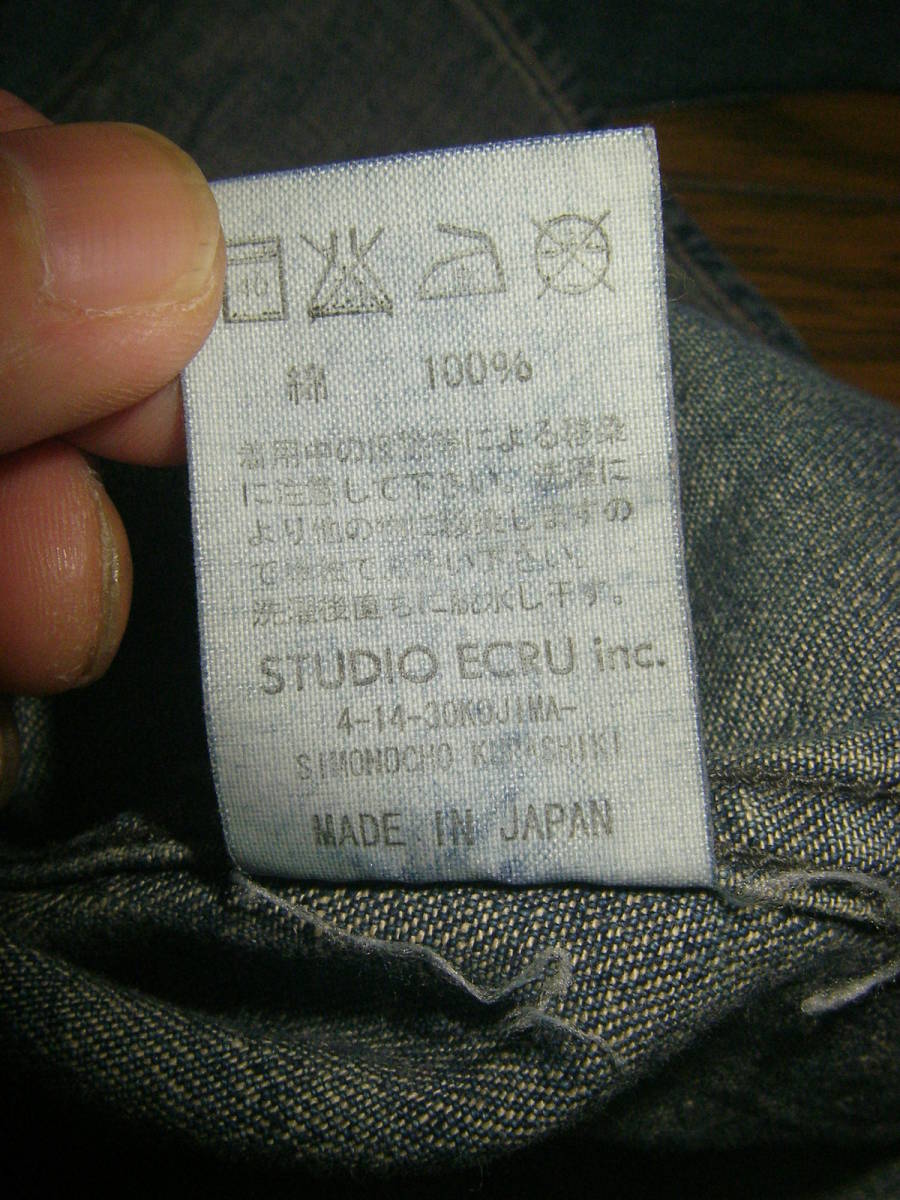 MADE IN JAPAN FOB USED加工 ヴィンテージ加工 デニムシャツ デニム シャツ ウエスタンシャツ 34 S 日本製 アメカジ FOBファクトリー ( M_画像6