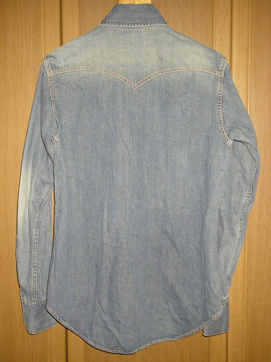 MADE IN JAPAN FOB USED加工 ヴィンテージ加工 デニムシャツ デニム シャツ ウエスタンシャツ 34 S 日本製 アメカジ FOBファクトリー ( M_画像5